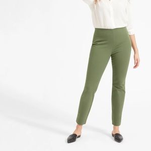 Everlane The Side-Zip Stretch Cotton Pants Olive Green